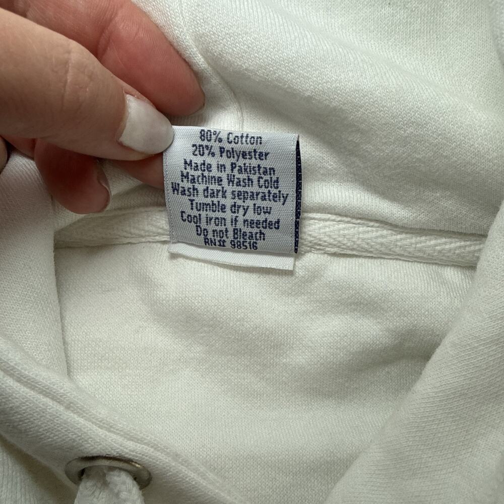 San Diego California Spellout Graphic White Hooded Sweatshirt Womens Large - Picture 8 of 11